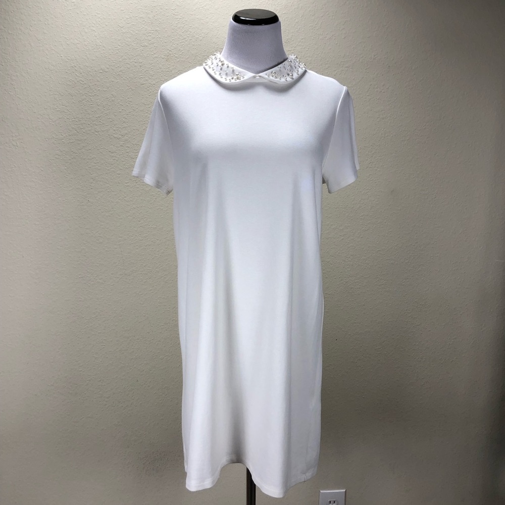 Forever 21 Cream Pearl Collar Swing Dress